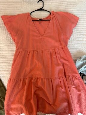 Universal Thread Coral Tiered V-Neck Casual Dress